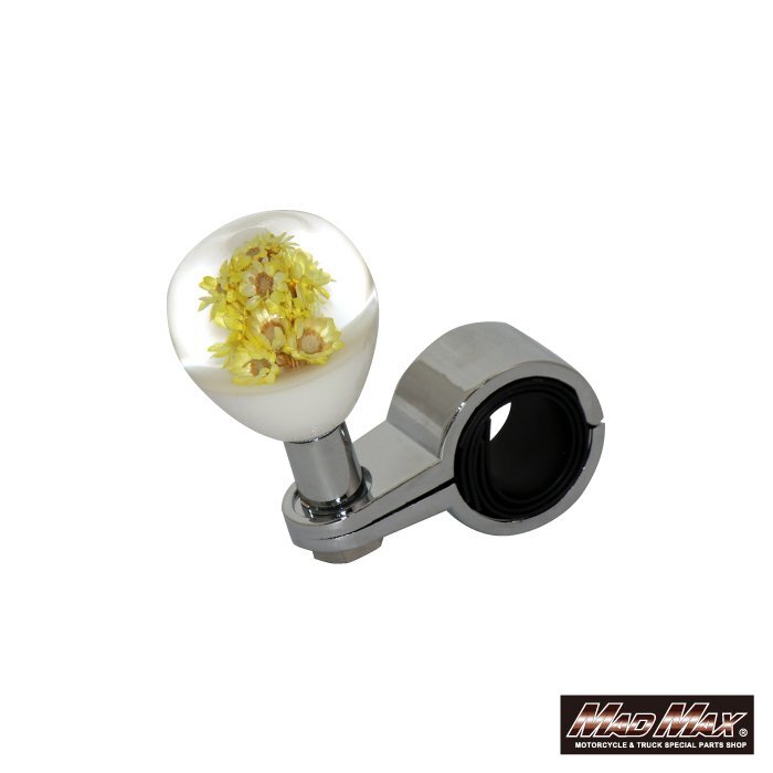 MADMAX トラック用品 ハンドルスピンナー 水中花 ショート TYPE1 50mm イエロー/日野 ふそう三菱 日産UD いすゞ 軽トラ【送料800円】拍卖
