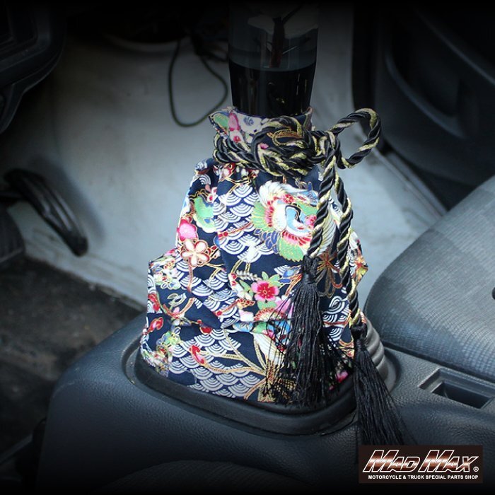 MADMAX トラック カー用品 シフトブーツカバー TYPE-B 花 ネイビー/デュトロ キャンター アトラス エルフ 2tトラック【メール便送料170円】拍卖