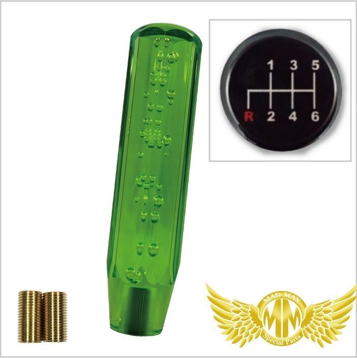 MADMAX トラック用品 クリスタル シフトノブ 泡 200mm グリーン 日野レンジャープロ用/変換アダプター付【送料800円】拍卖