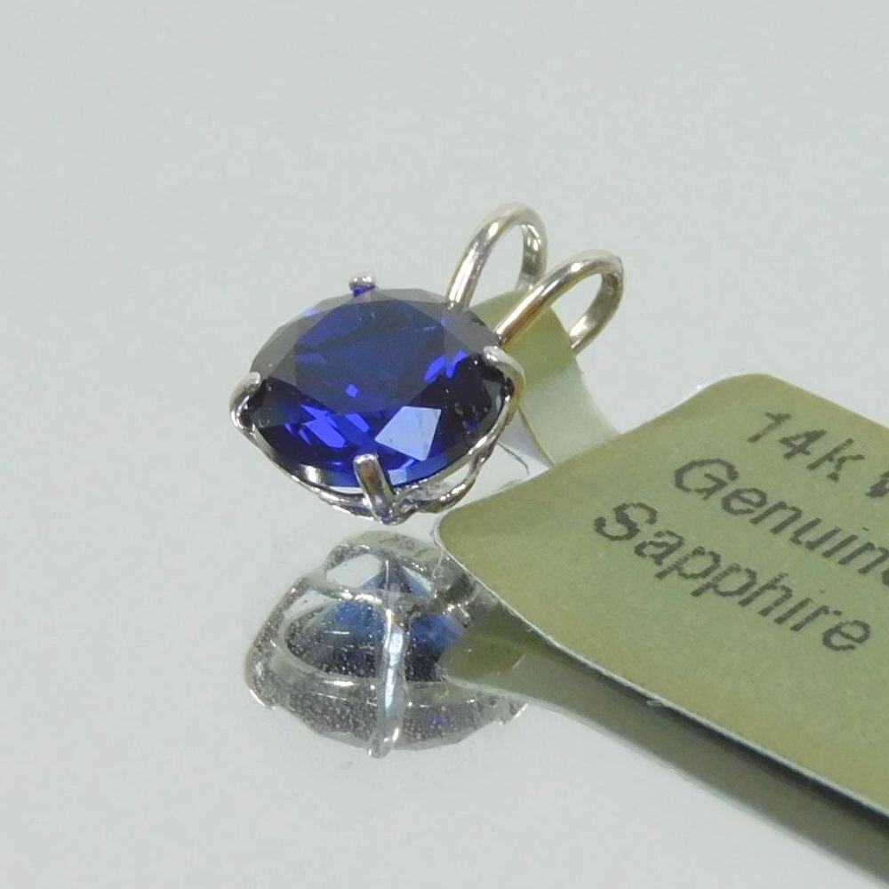 ★1.06ct★ブルーサファイア★天然石★14k WG★ペンダント★ジュエリー★ネックレス★アクセサリー★Blue sapphire★鑑別書付★拍卖