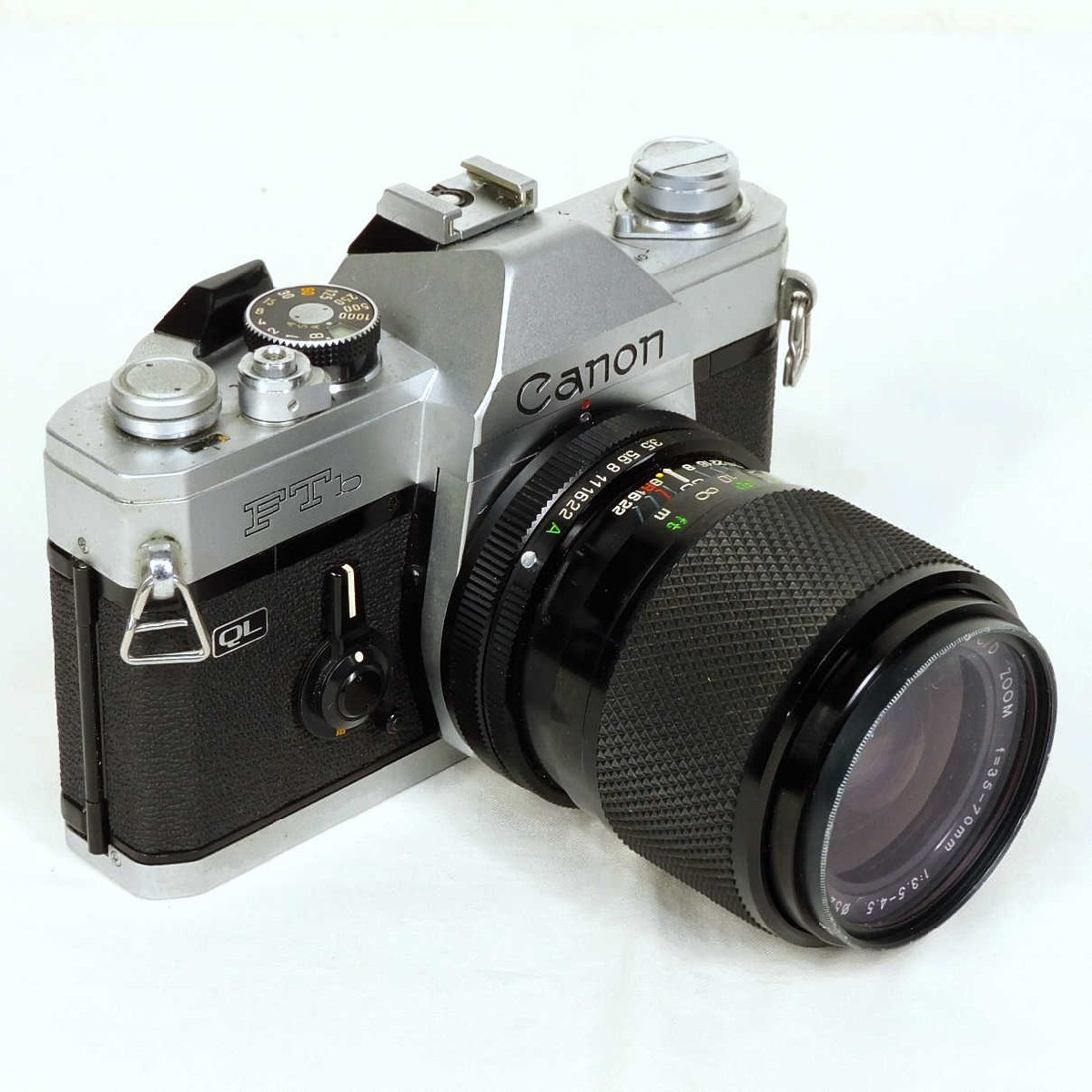 ◆CANON キヤノン FTbQL シルバー◆SOLIGOR C/D ZOOM 35-70mm◆MF一眼レフ フィルムカメラ&レンズセット◆拍卖