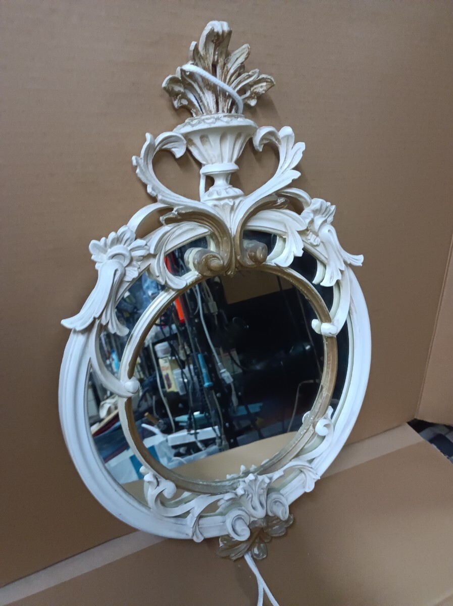 壁掛け鏡 ☆彡★☆彡 幅36(31.5) 縦55(31) 【保管 100】拍卖