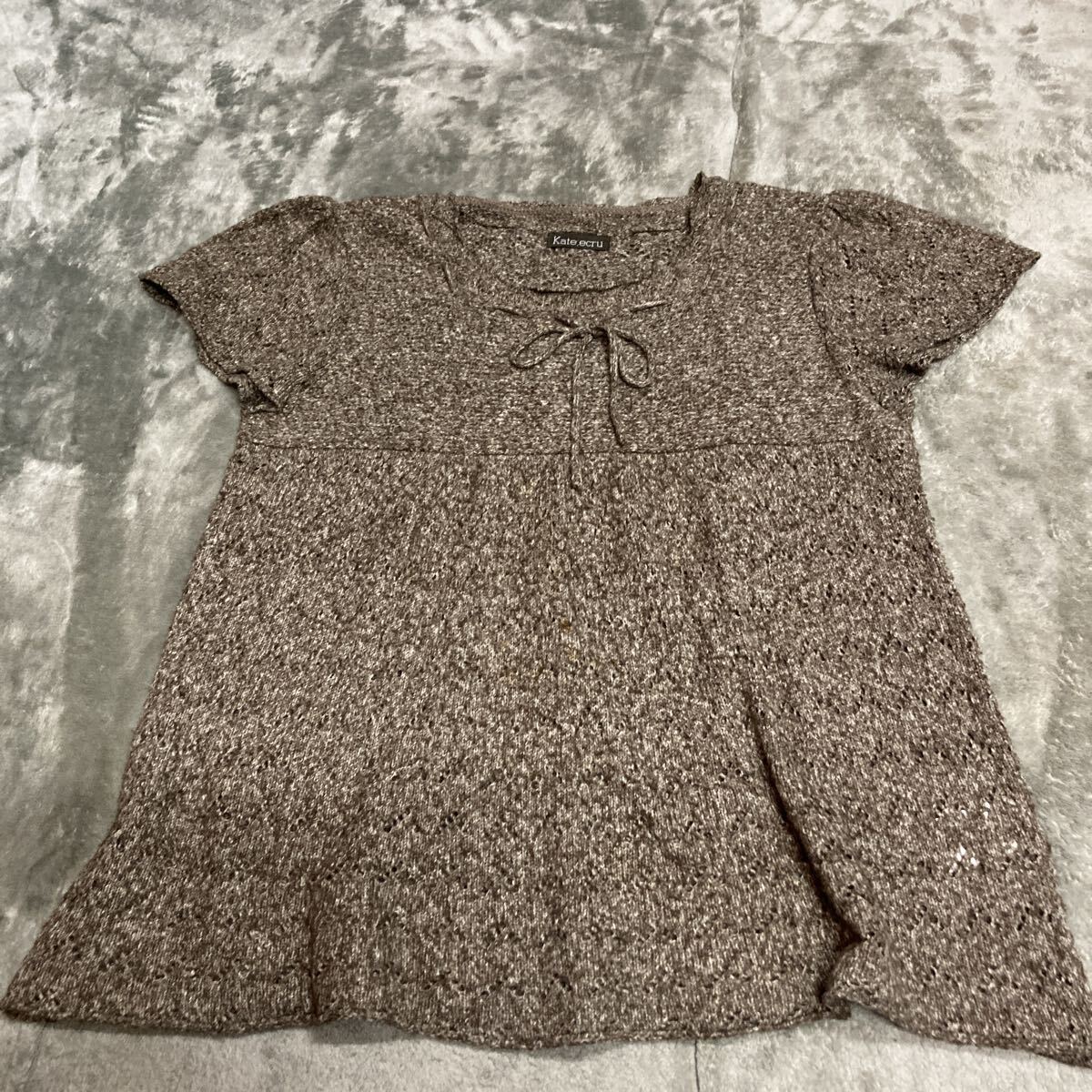 Kate ecru 半袖ニットセーター サイズLL拍卖