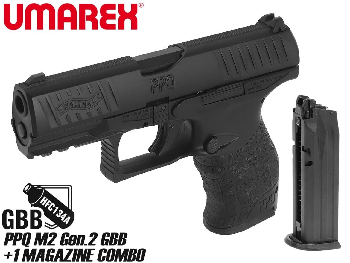UM3J-PPQM2-S-BK02 Umarex Walther PPQ M2 Gen.2 GBBハンドガン(BK) +1マガジン Combo拍卖