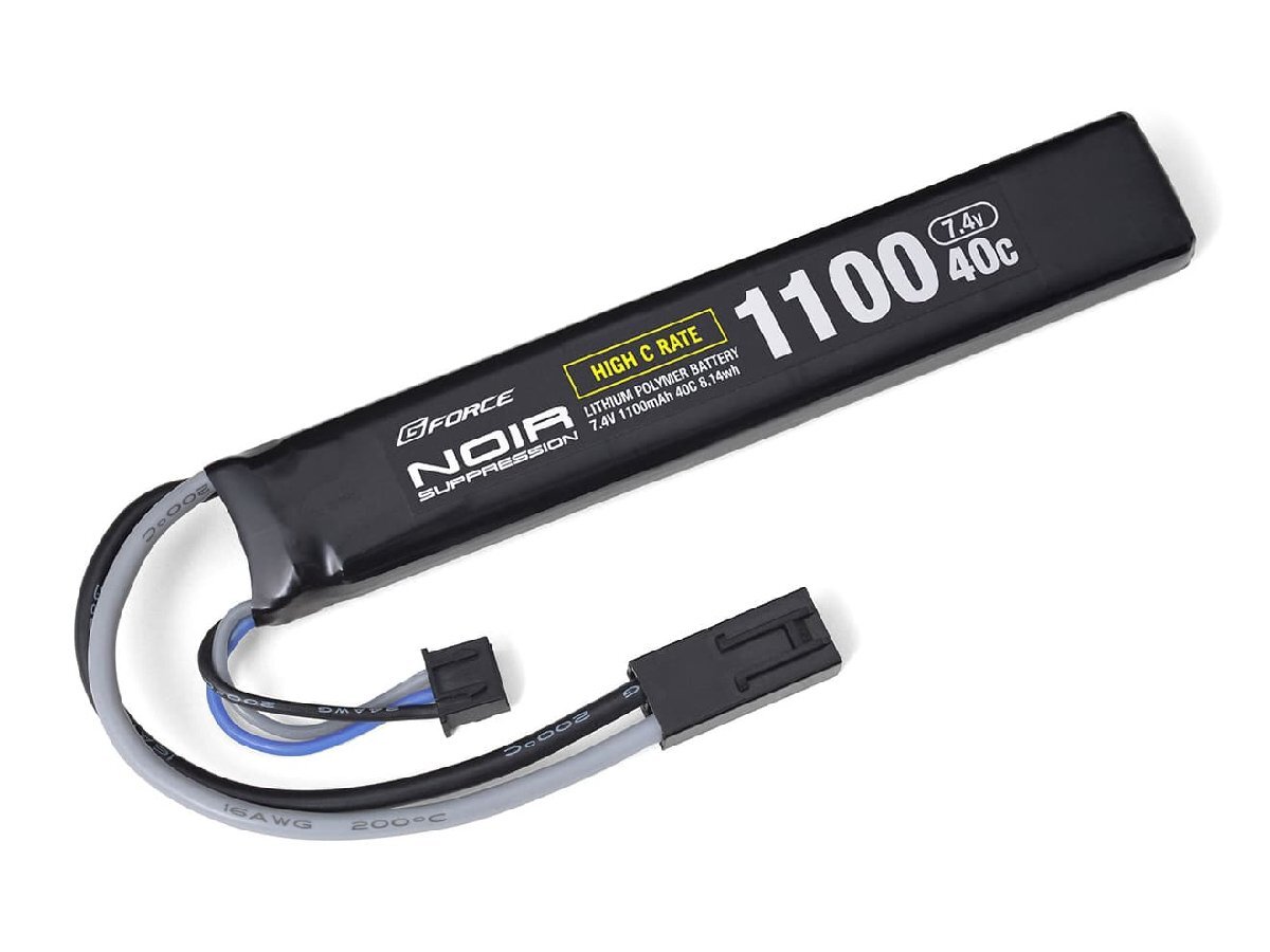 GF-BAT-008 G-FORCE Noir Suppression LiPo 7.4V 1100mAh 40C ストックイン スティックタイリポバッテリー/優れた放電特性/G-フォースプ拍卖