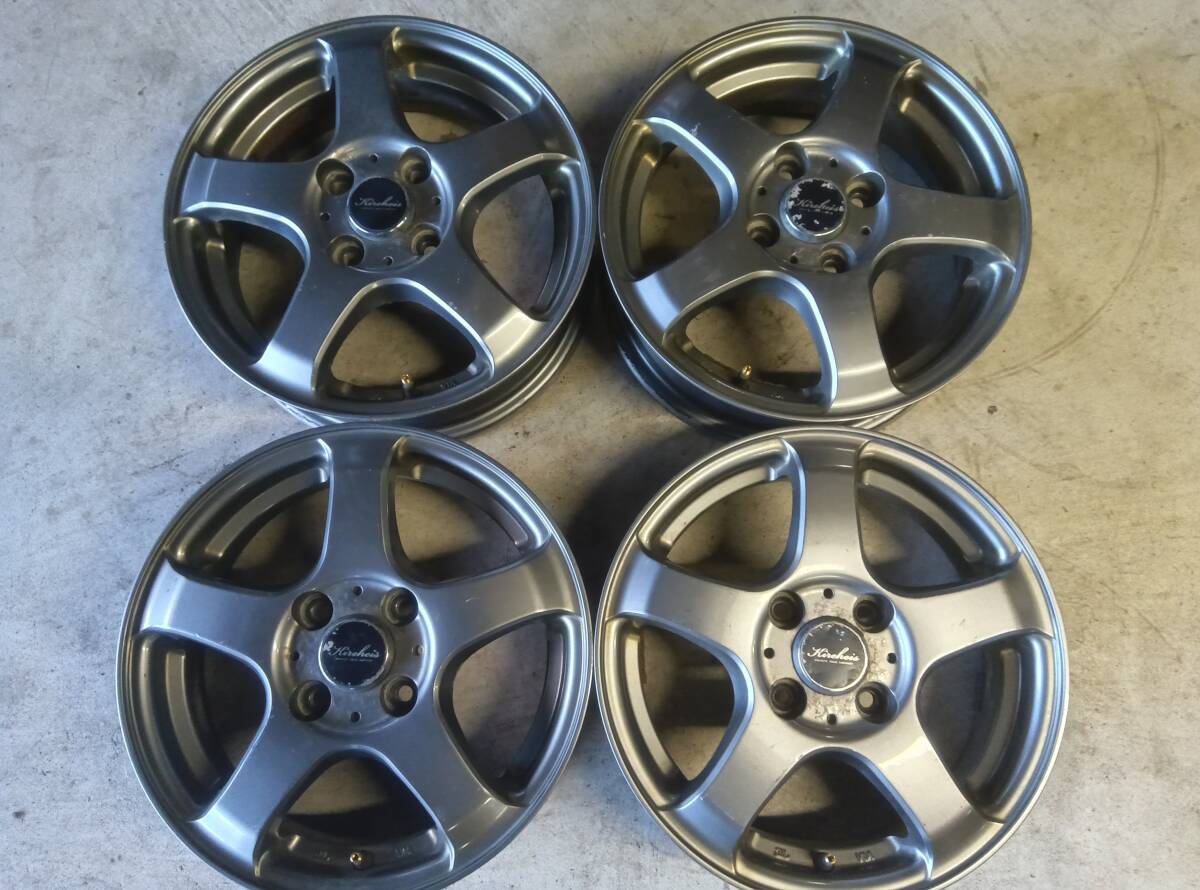 No.2222【Kircheis(キルヒアイス) 14インチアルミホイール】14×4.5 PCD100 4穴 OFF43 軽自動車等拍卖