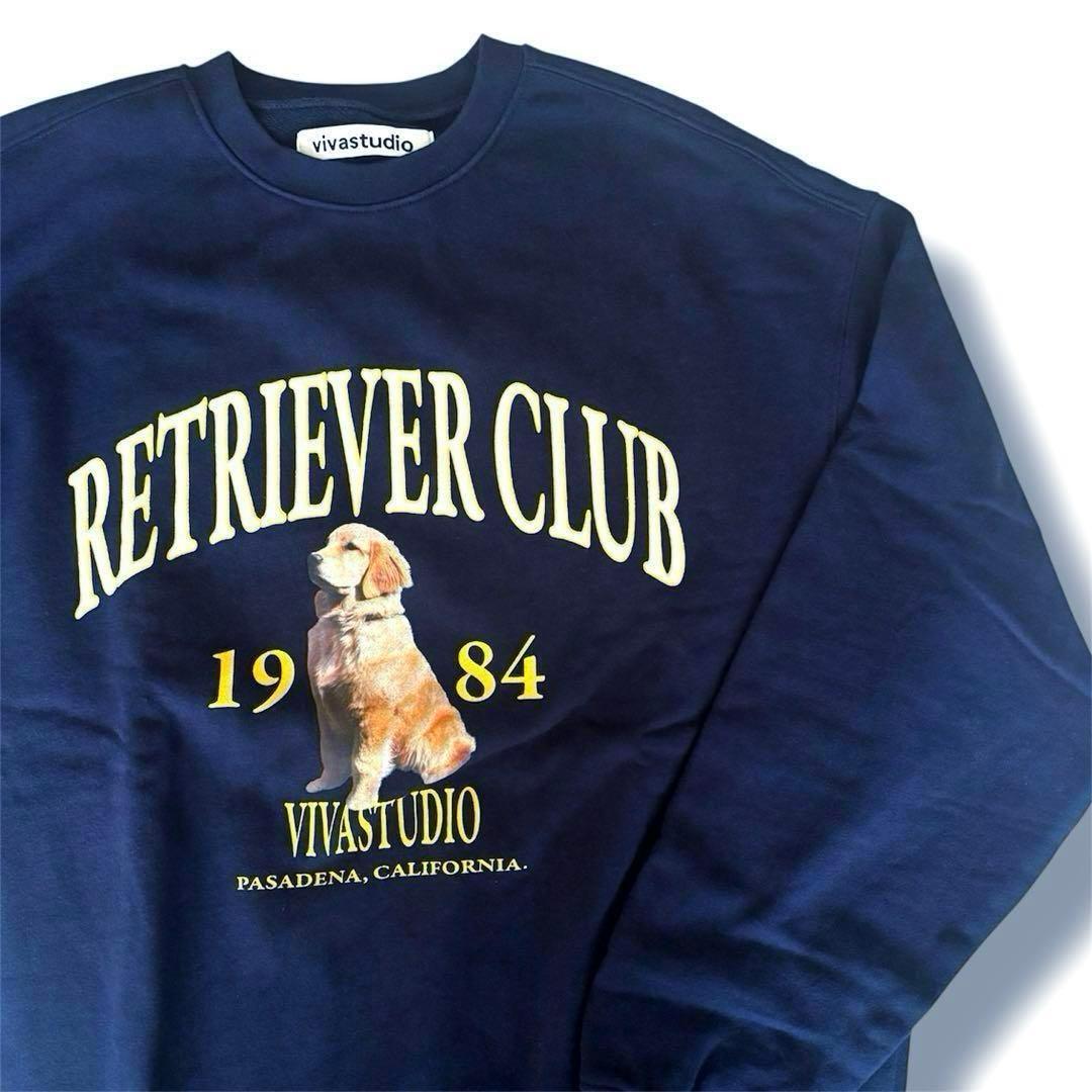 ビバスタジオ トレーナー スウェット 長袖 メンズ 男女 犬 動物 長袖 ネイビー レトリバー 犬好き 美品 トップス 男女兼用拍卖