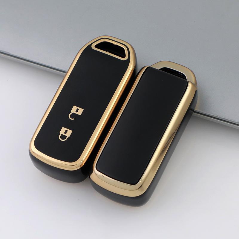 ホンダ スマートキーケース TPU キーカバー N-BOX N-ONE N-VAN 2ボタン ブラック×ゴールド拍卖