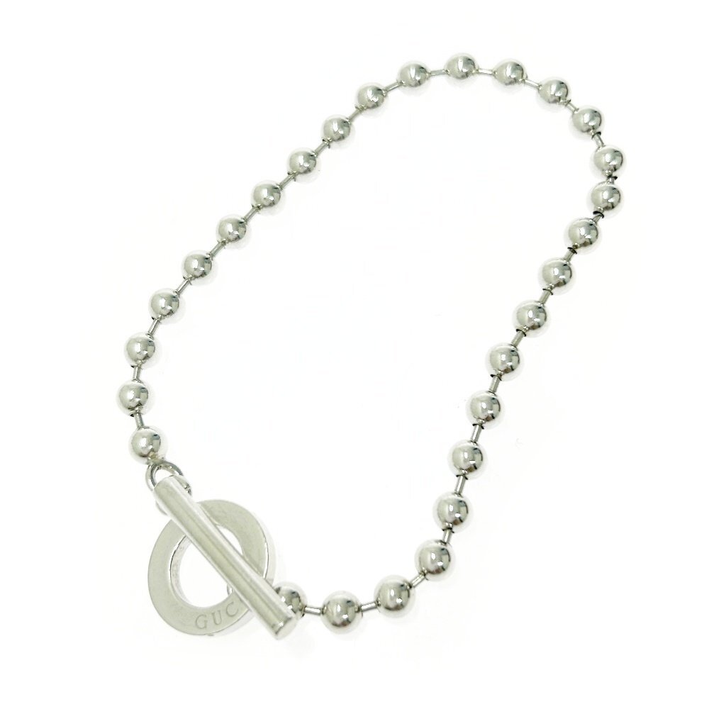 【1円スタート】GUCCI グッチ シルバー ボールチェーン トグル 17.2g 925刻印 ブレスレット 521856拍卖