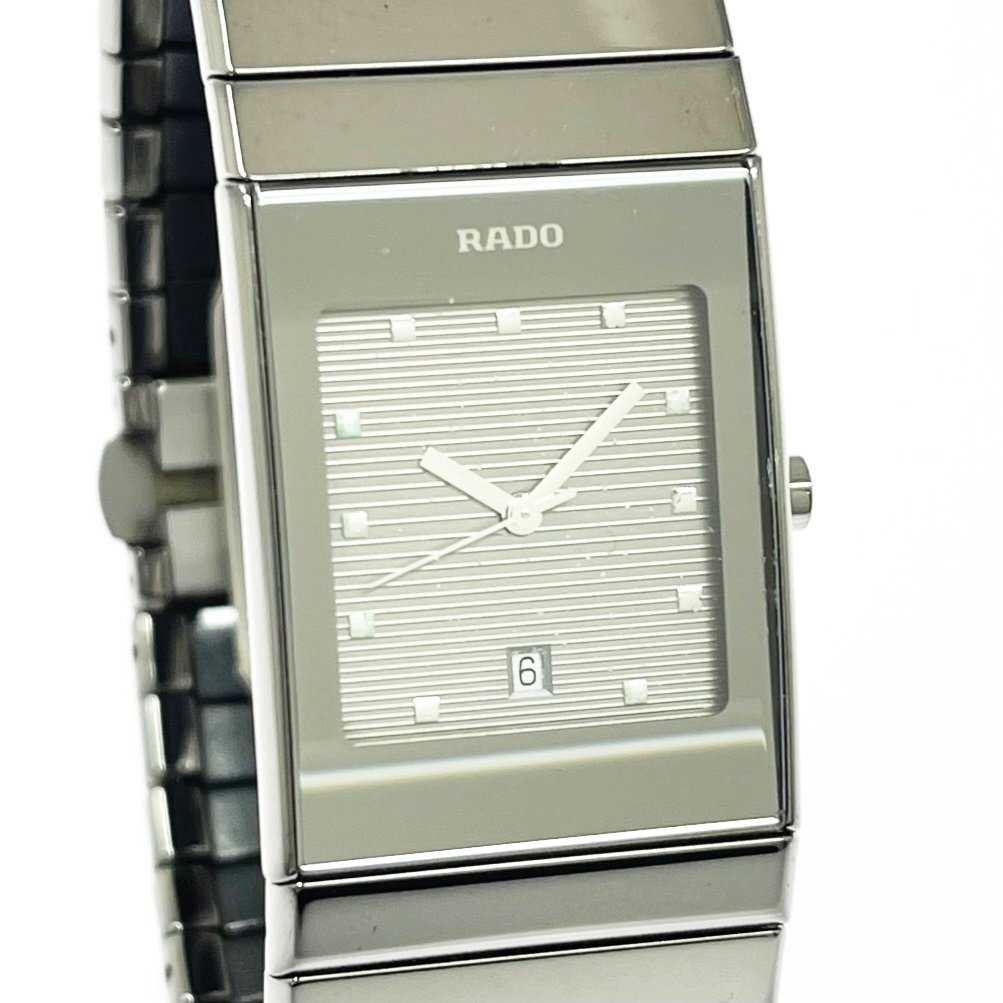 【1円スタート】RADO ラドー 111.0479.3 DIASTAR ダイヤスター デイト セラミック クオーツ ボーイズ腕時計 510699拍卖