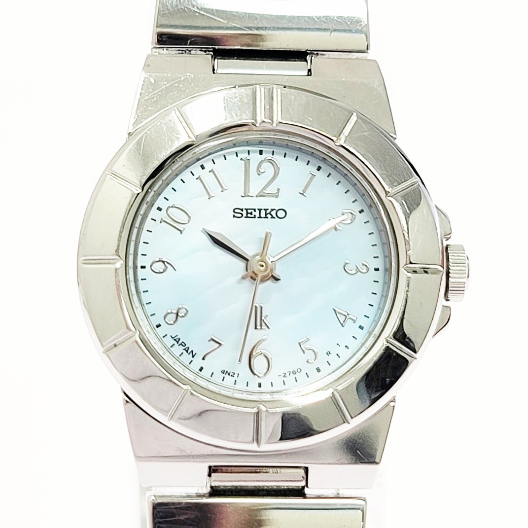 【1円スタート】SEIKO セイコー 4N21-1130 ルキア SS ブルーシェル文字盤 クオーツ レディース腕時計 510876拍卖