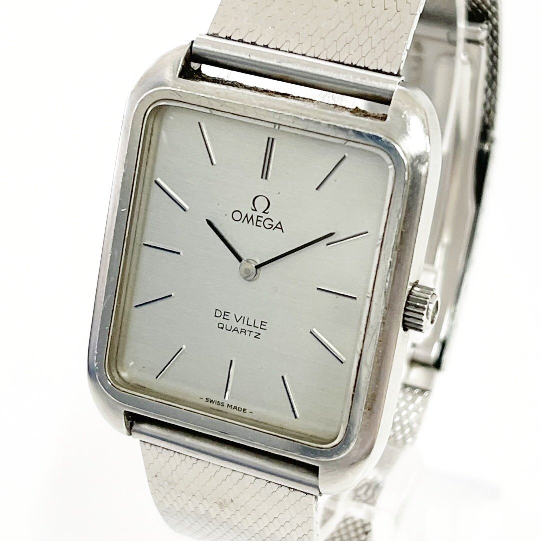 【1円スタート】OMEGA オメガ デビル スクエア SS シルバー文字盤 クオーツ ボーイズ腕時計 ジャンク 514787拍卖
