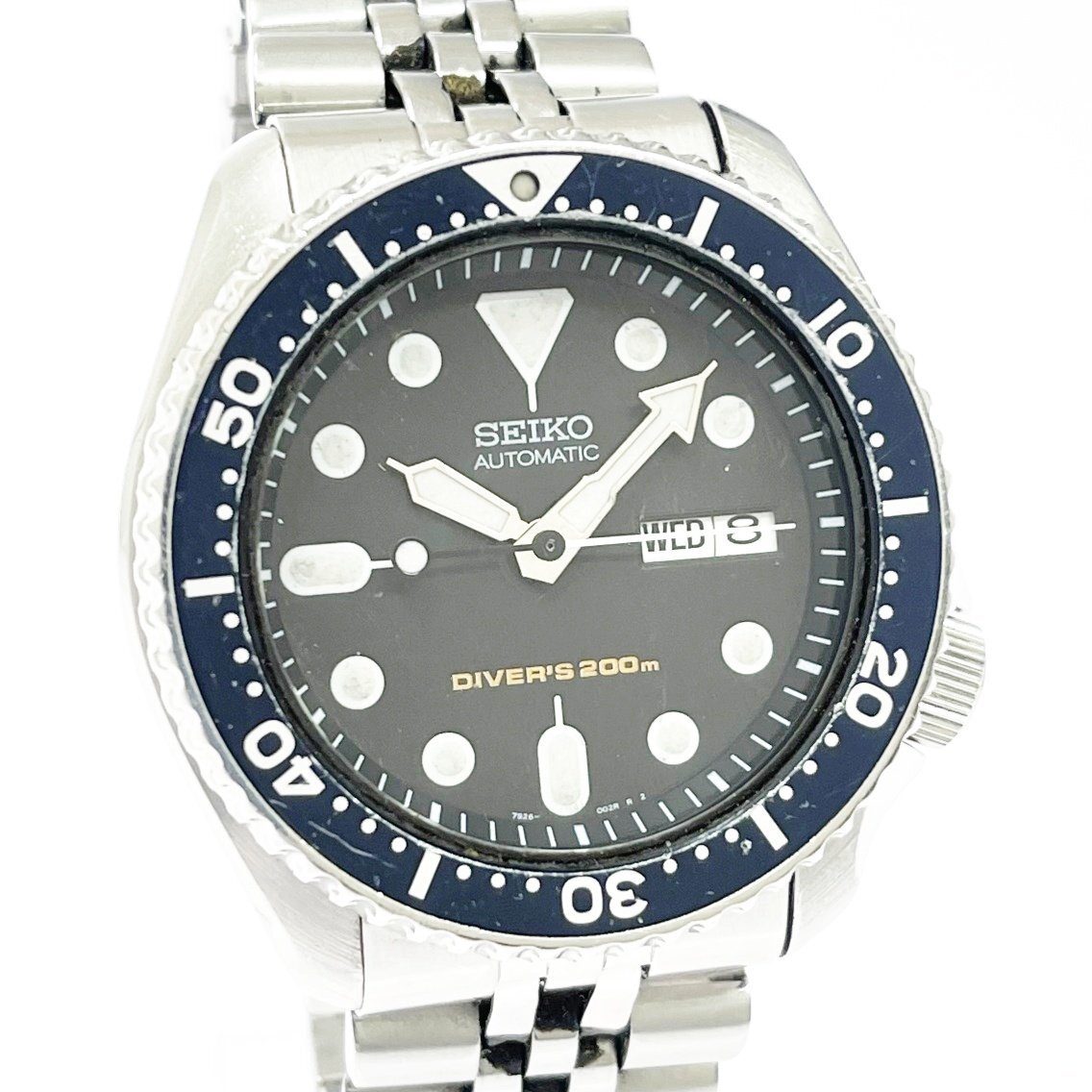 【1円スタート】【訳あり品】SEIKO セイコー 7S26-0020 ダイバーズ SS ブラック文字盤 自動巻き メンズ腕時計 510775拍卖