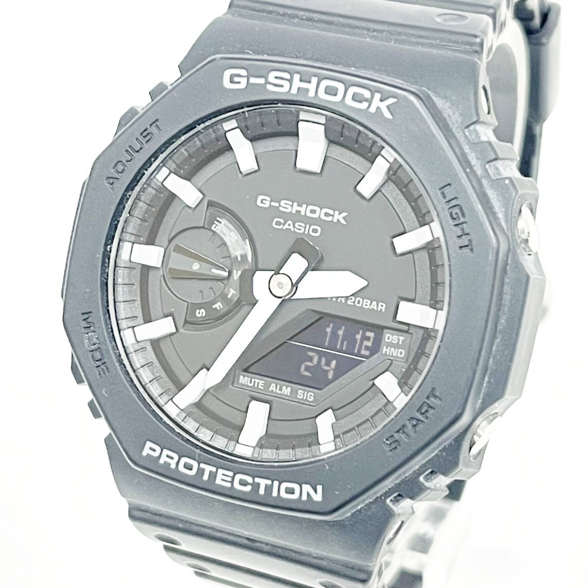 【1円スタート】CASIO カシオ GA-2100 Gショック アナデジ ブラック文字盤 クオーツ メンズ腕時計 517408拍卖