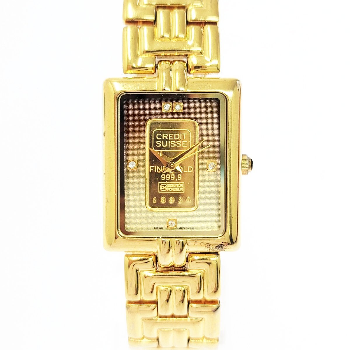 【1円スタート】ELGIN エルジン FK-581-TN FINE GOLD 999.9 ゴールド文字盤 クオーツ ボーイズ腕時計 ジャンク 510665拍卖