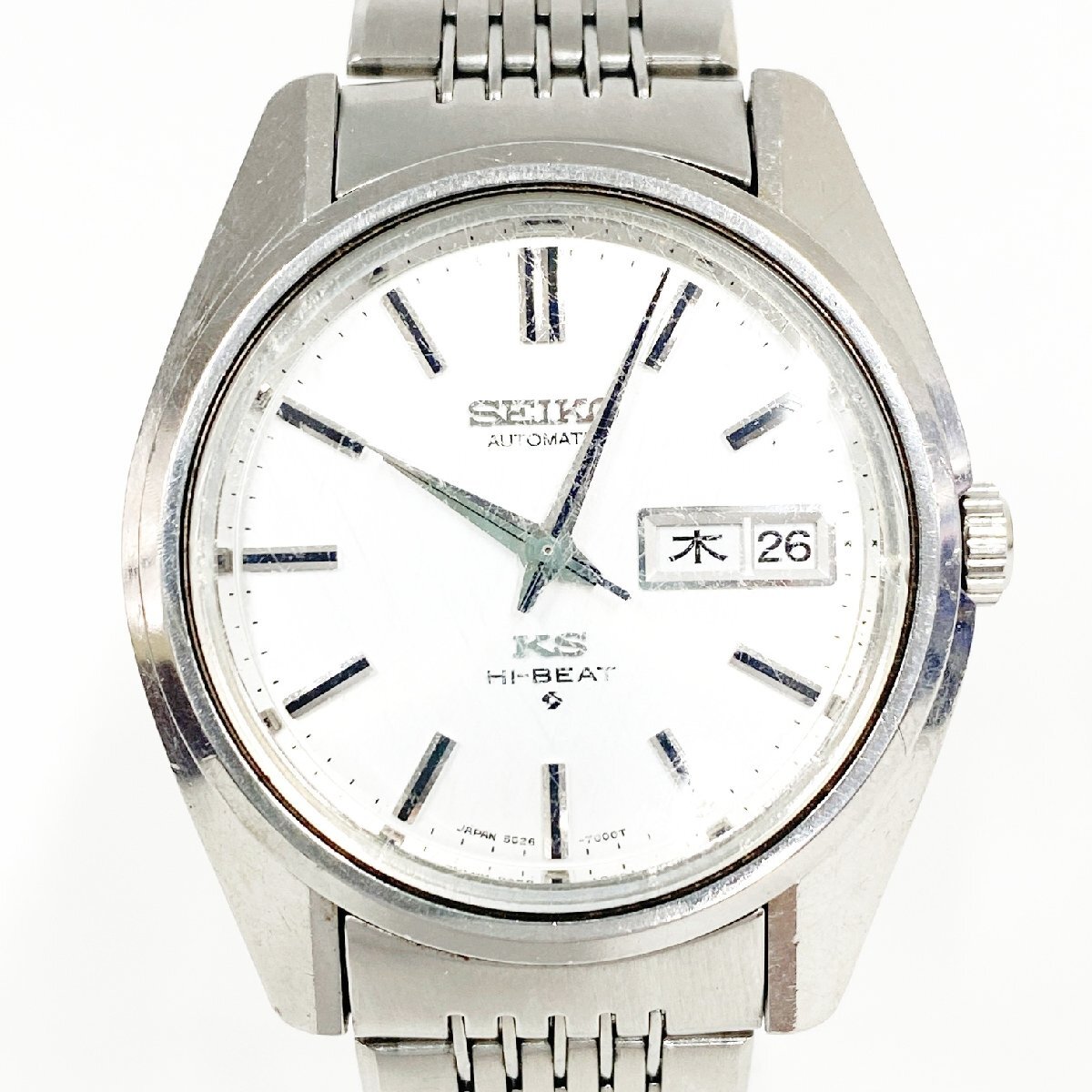 【1円スタート】【訳あり品】SEIKO セイコー 5626-7000 キングセイコー ハイビート SS シルバー文字盤 自動巻き メンズ腕時計 512679拍卖