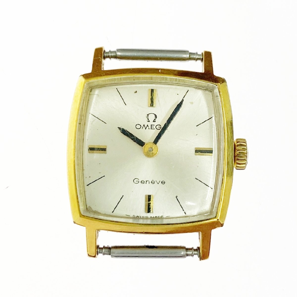 【1円スタート】OMEGA オメガ ジュネーブ スクエア GP×SS シルバー文字盤 手巻き レディース腕時計 ジャンク 512681拍卖