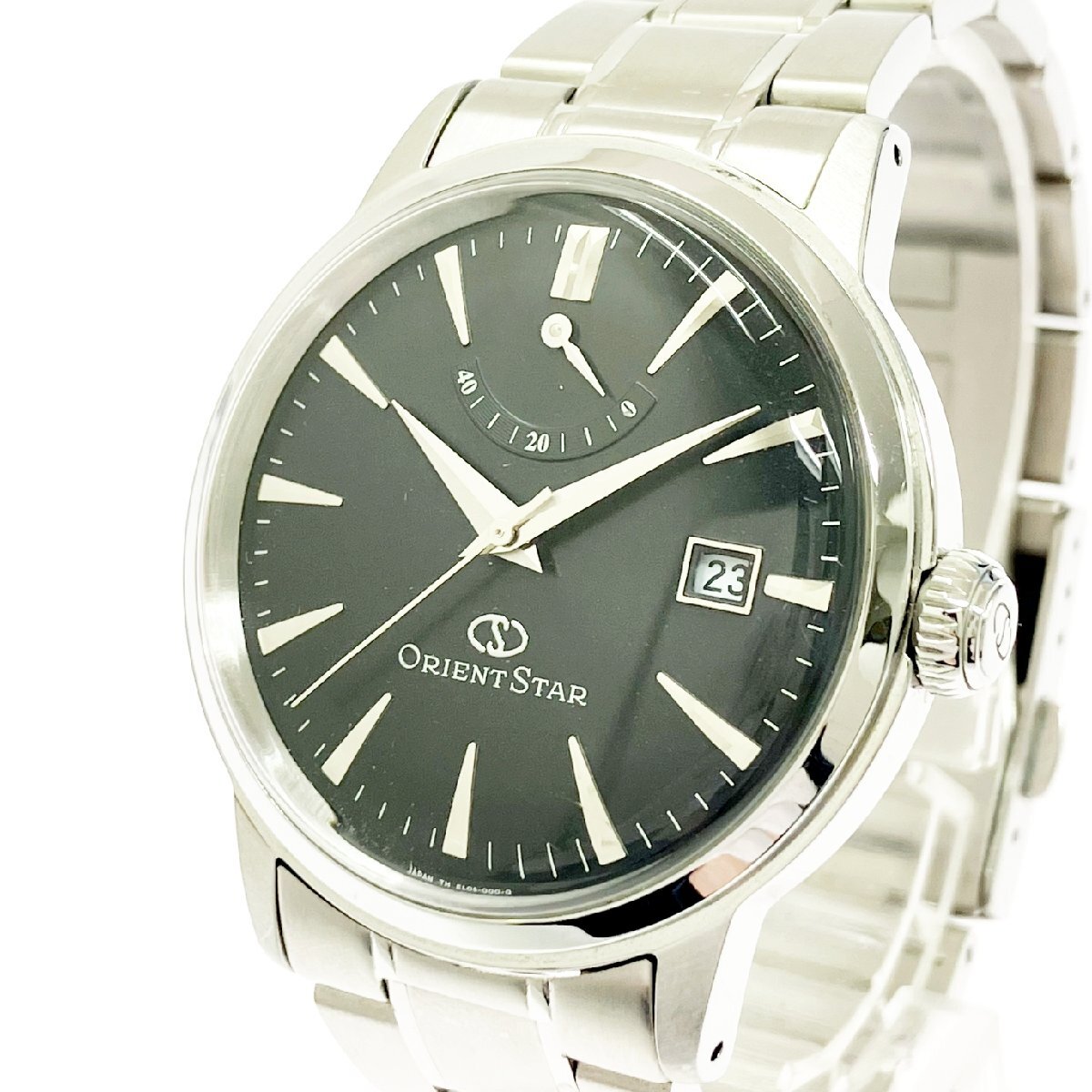 【1円スタート】ORIENT STAR オリエントスター EL05-C0-B パワーリザーブ 裏スケ SS ブラック文字盤 自動巻き メンズ腕時計 512629拍卖