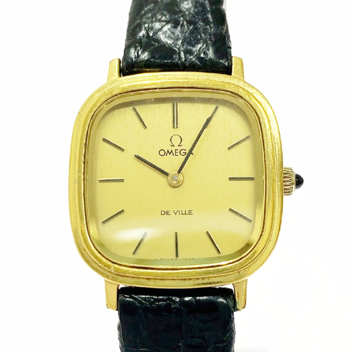 【1円スタート】OMEGA オメガ デビル スクエア GP×SS ゴールド文字盤 手巻き レディース腕時計 511006拍卖