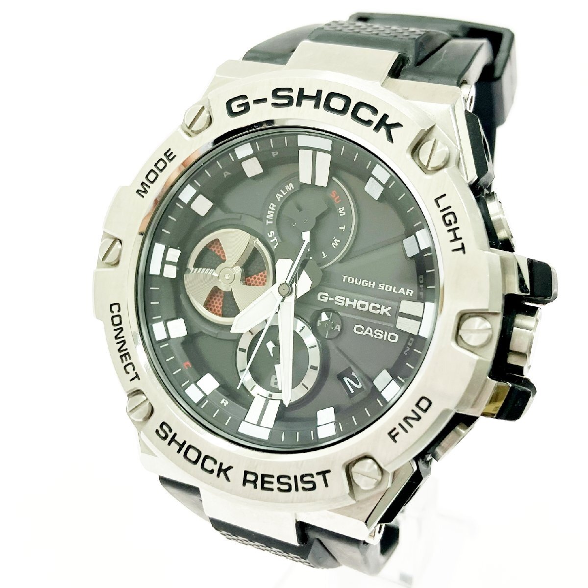 【1円スタート】【箱付き】CASIO カシオ GST-B100 Gショック Gスチール Bluetooth ブラック文字盤 ソーラー メンズ腕時計 507633拍卖