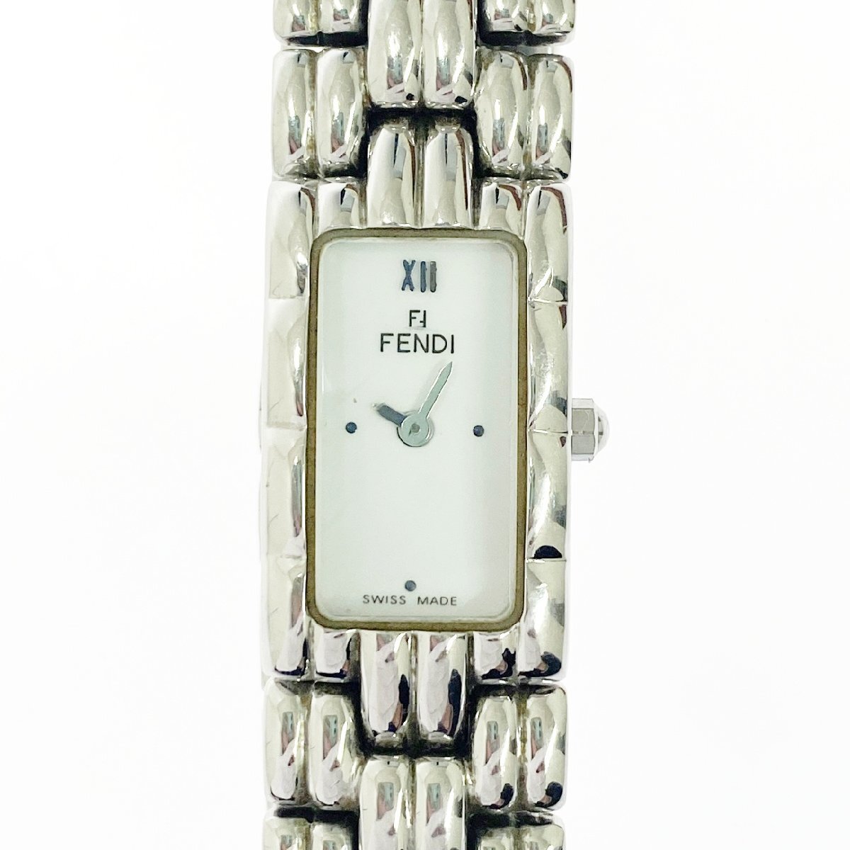 【1円スタート】FENDI フェンディ 660L オロロジ スクエア SS ホワイト文字盤 クオーツ レディース腕時計 517449拍卖