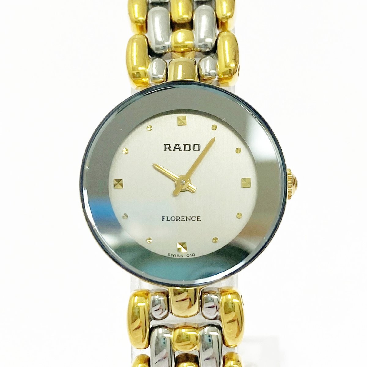 【1円スタート】RADO ラドー 153.3678.2 フローレンス GP×SS シルバー文字盤 クオーツ レディース腕時計 517470拍卖