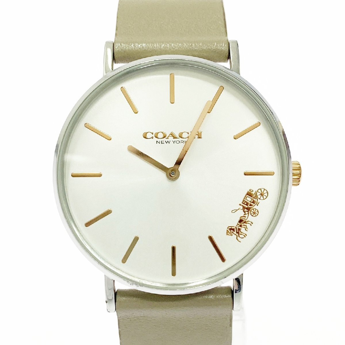 【1円スタート】COACH コーチ CA.120.7.14.1595 SS シルバー文字盤 クオーツ メンズ腕時計 517485拍卖