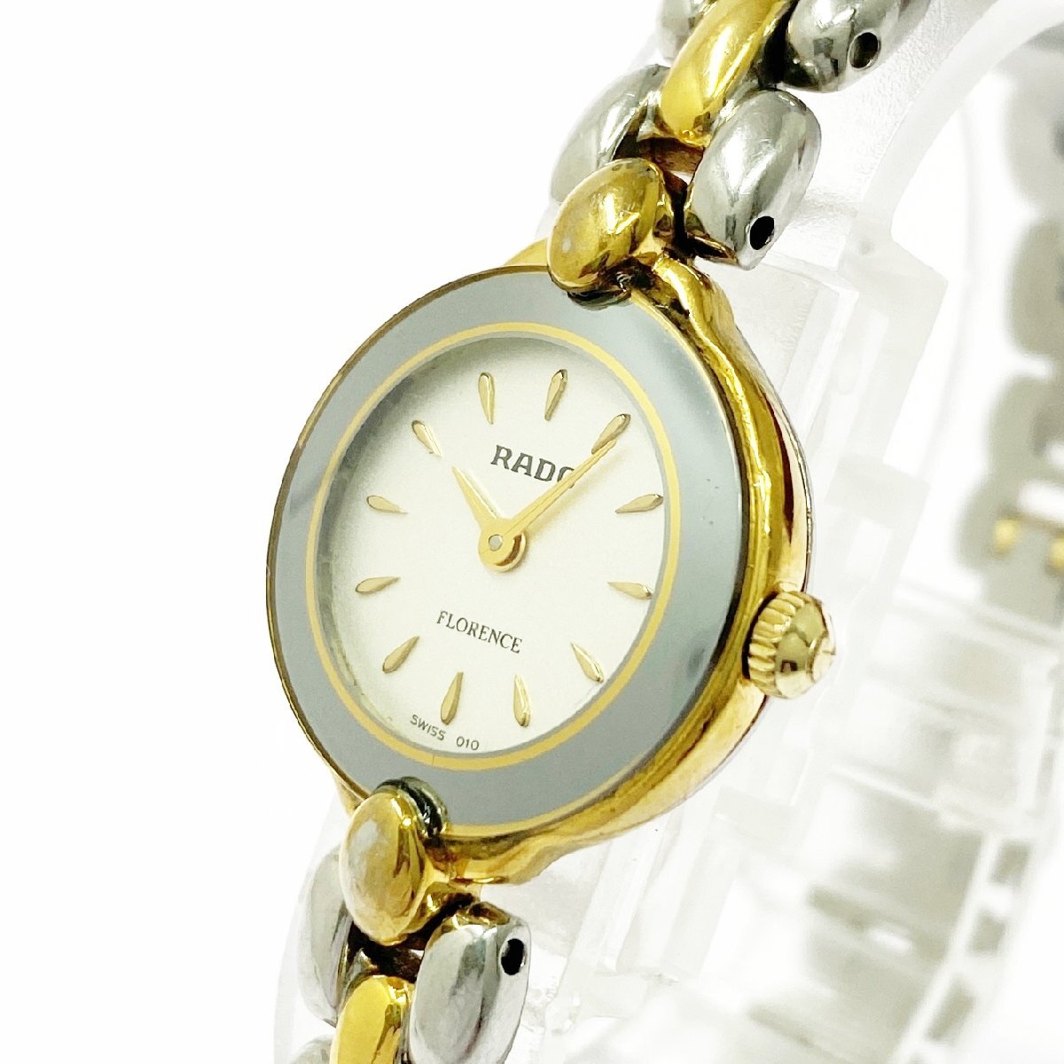 【1円スタート】【訳あり品】RADO ラドー 153.3665.2 フローレンス GP×SS シルバー文字盤 クオーツ レディース腕時計 515112拍卖