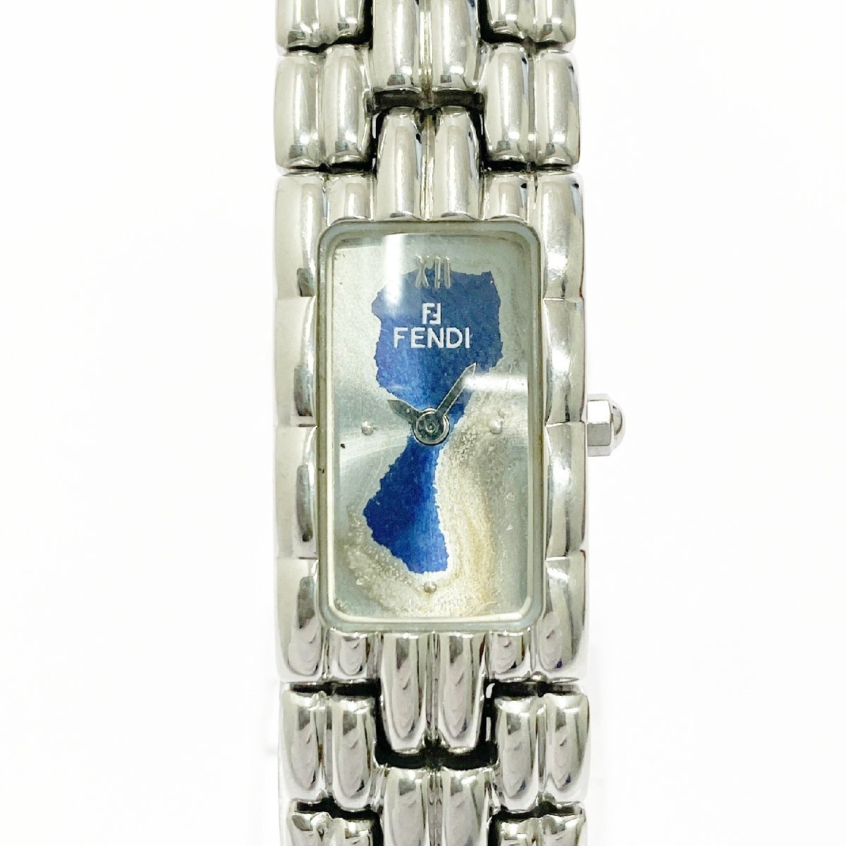 【1円スタート】FENDI フェンディ 660L オロロジ スクエア SS ネイビー系文字盤 クオーツ レディース腕時計 514703拍卖