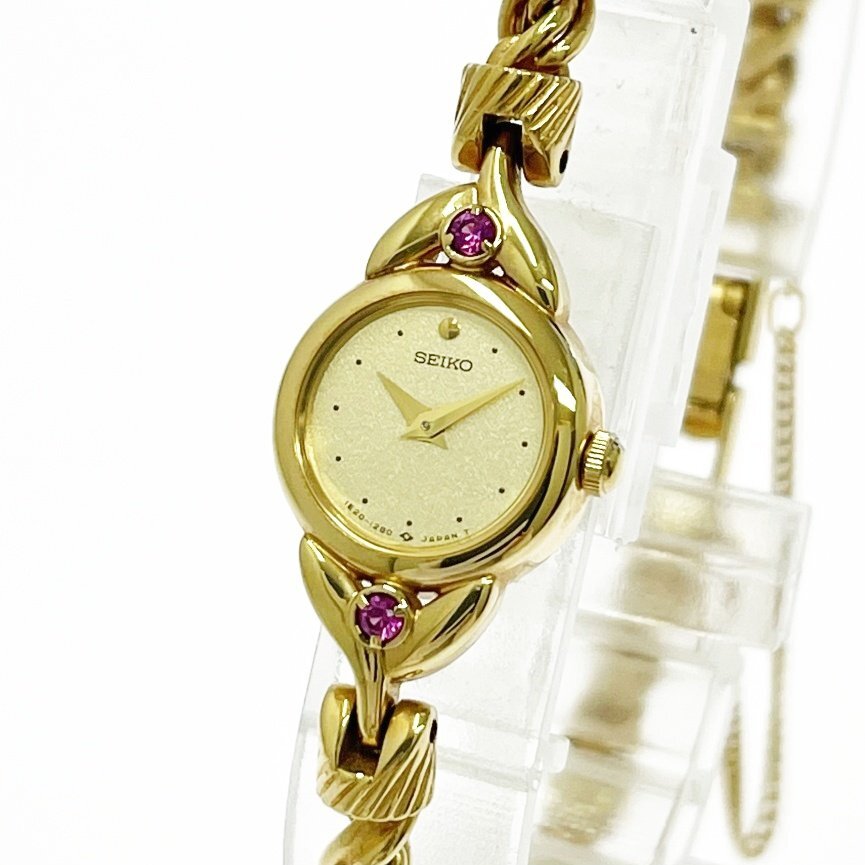 【1円スタート】SEIKO セイコー 1E20-0430 ブレスウォッチ GP×SS ゴールド文字盤 クオーツ レディース腕時計 516738拍卖