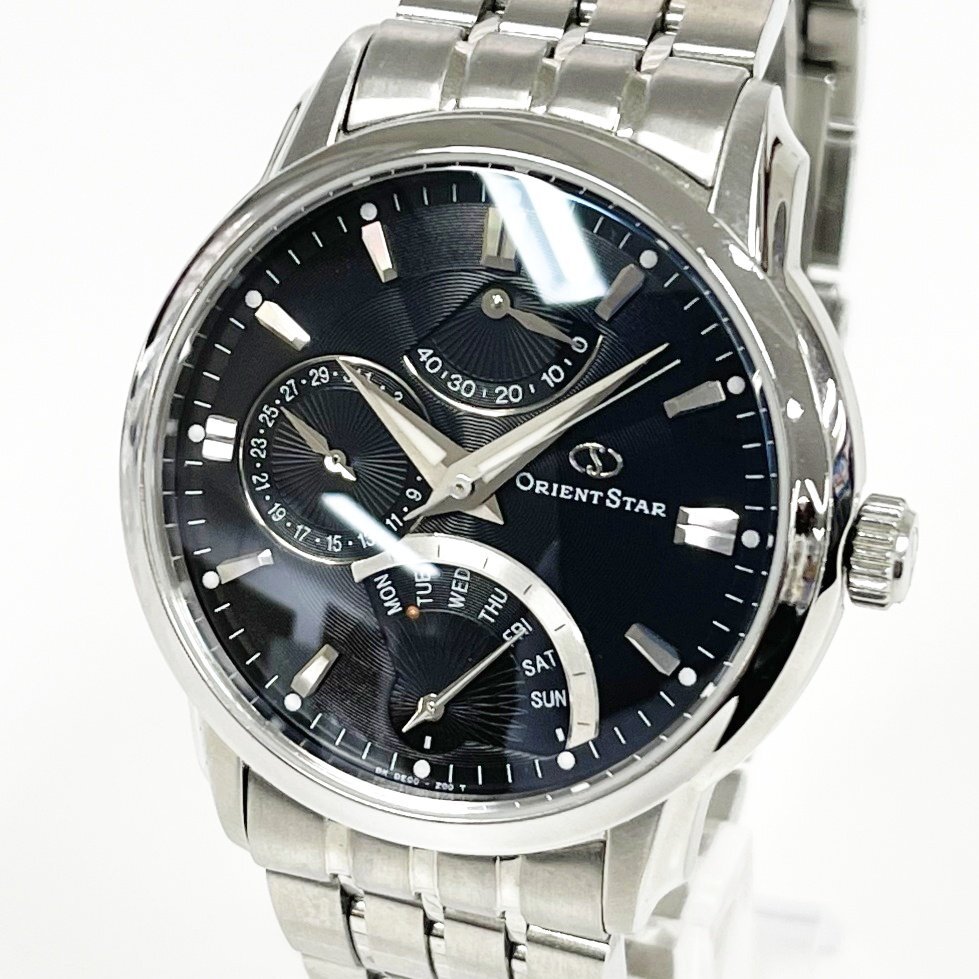 【1円スタート】【訳あり品】ORIENT STAR オリエントスター DE00-CO 裏スケ SS ブラック文字盤 自動巻き メンズ腕時計 517455拍卖