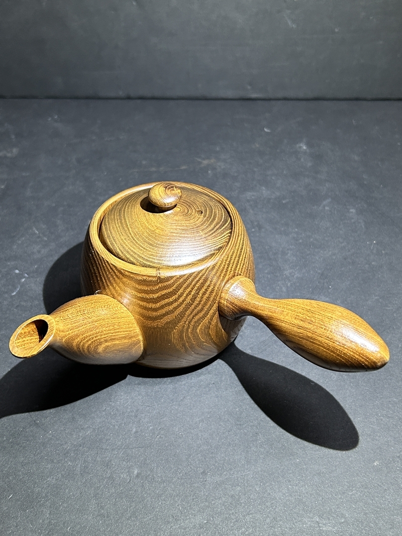 ● コレクター必見 未使用 北海道銘木 木製 急須 茶器 木工芸 工芸品 Zr644拍卖