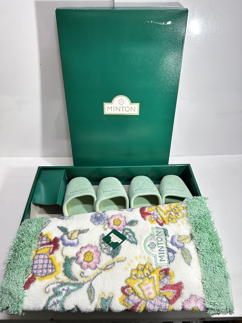 ● コレクター必見 未使用 MINTON ミントン バスマット スリッパ セット バス用品 元箱 Zr685拍卖