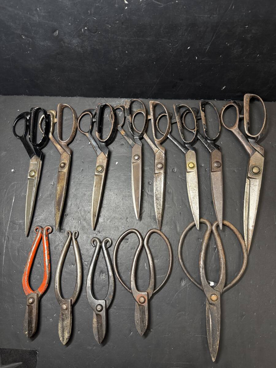 ★コレクター必見見 まとめ売り 羅紗切 洋裁鋏 花切鋏 はさみ 裁縫道具 華道 刃物 銘入り 昭和レトロ サイズいろいろ Se117拍卖