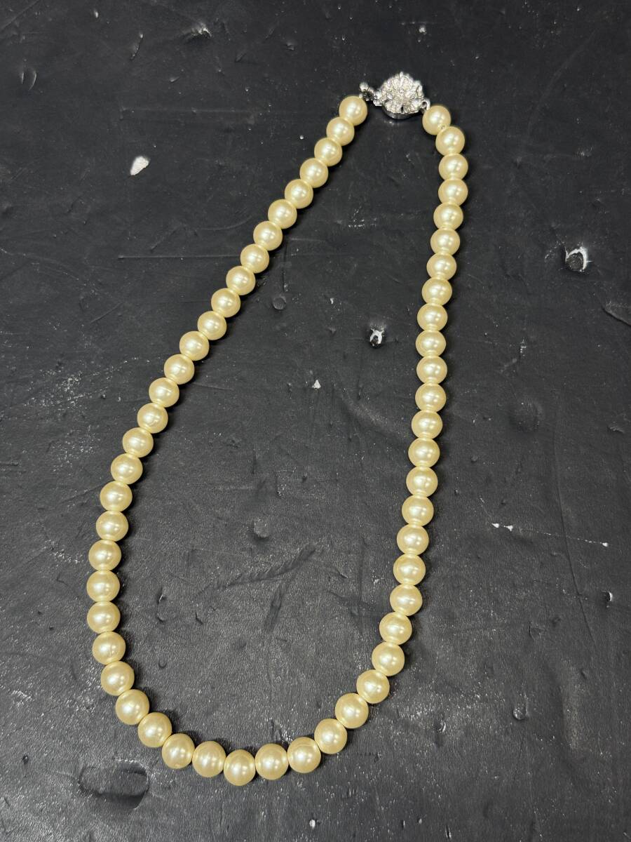 ★コレクター必見 ビンテージ パールネックレス 留め具SILVER刻印有 シルバー レディース アクセサリー 飾り 冠婚葬祭 コレクション Se124拍卖