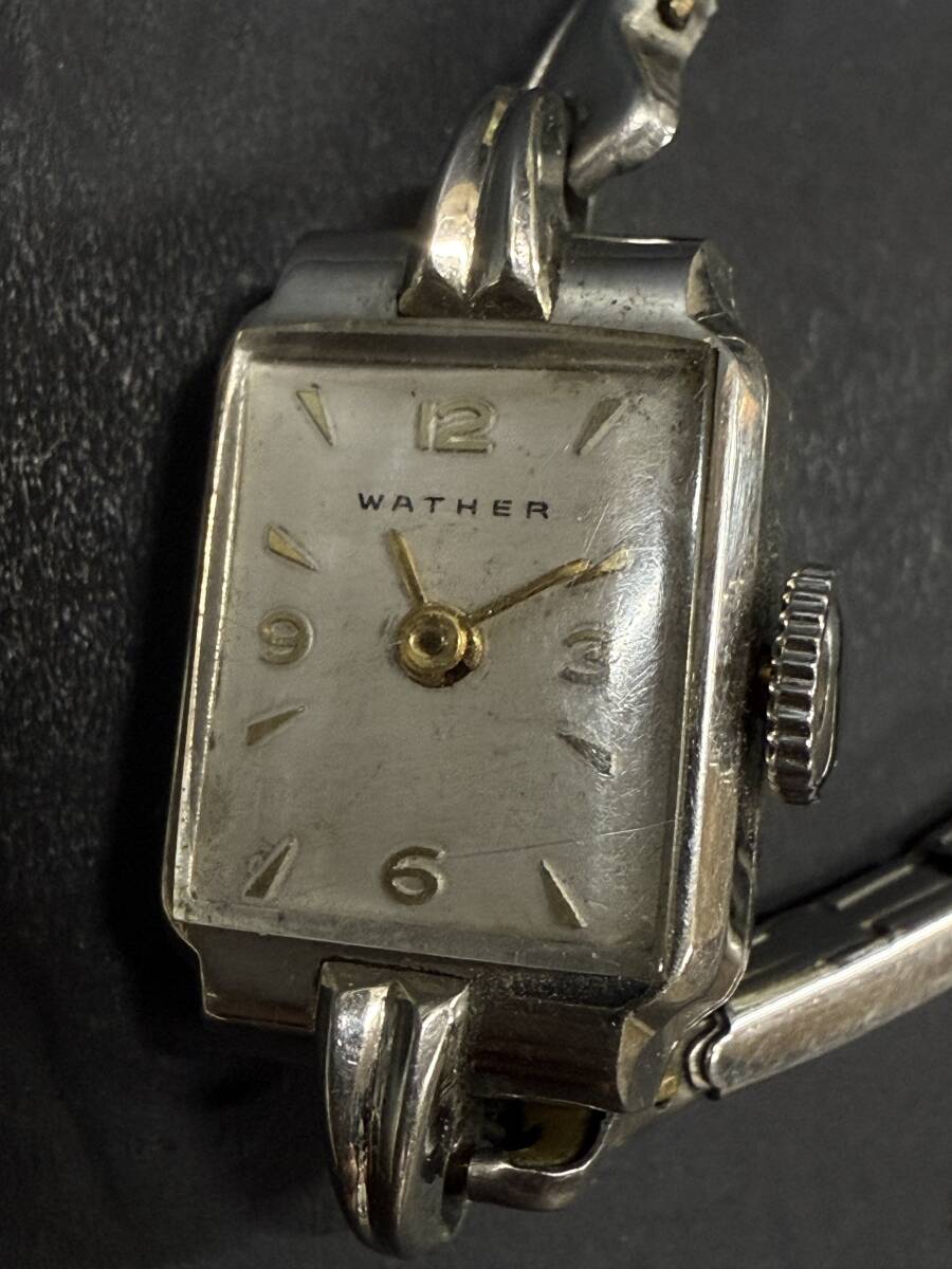 ★コレクター必見 ビンテージ WATER 手巻き 腕時計 ブレスレット型 動作未確認 ジャンク サンプラチナ製 コレクション Se176拍卖