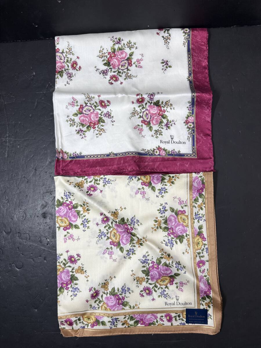 ★格安出品 未使用品 ROYALDalton ロイヤルドルトン ハンカチ 2枚セット 花柄 おしゃれ お洒落 手拭き レディース 女性 コレクション Se181拍卖