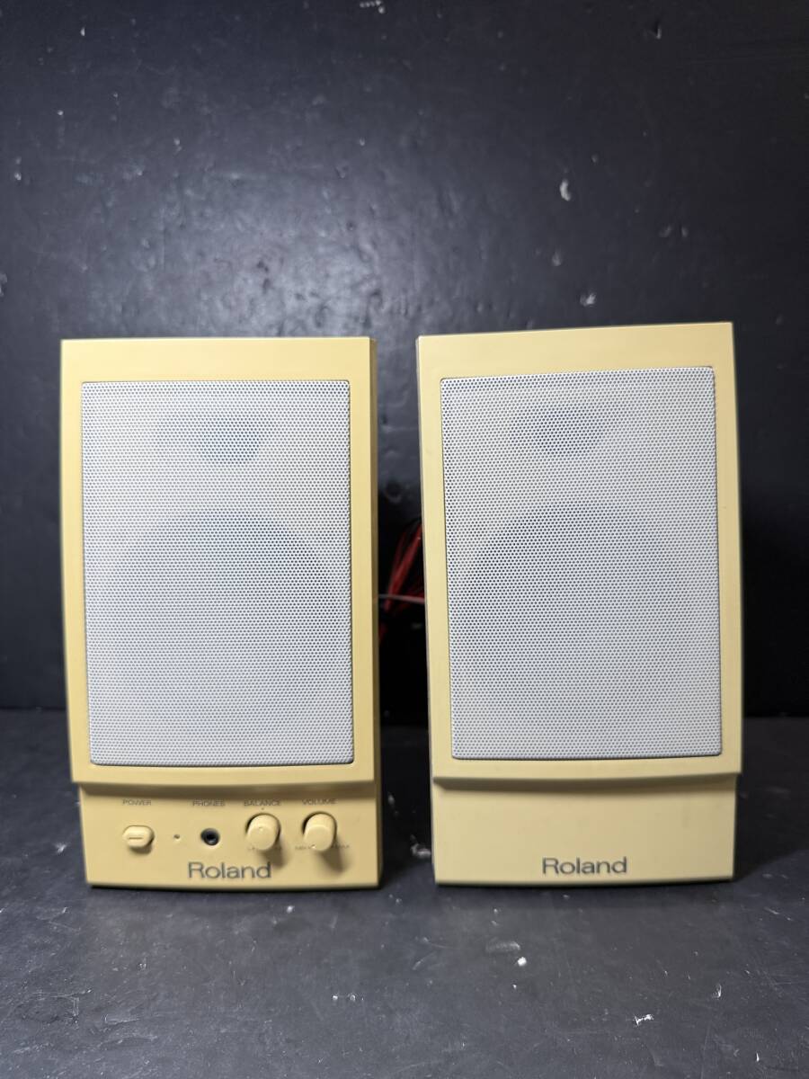 ★コレクター必見 Roland MA-5P ローランド アンプ内蔵スピーカー 動作未確認 ジャンク ステレオ パソコン Se206拍卖