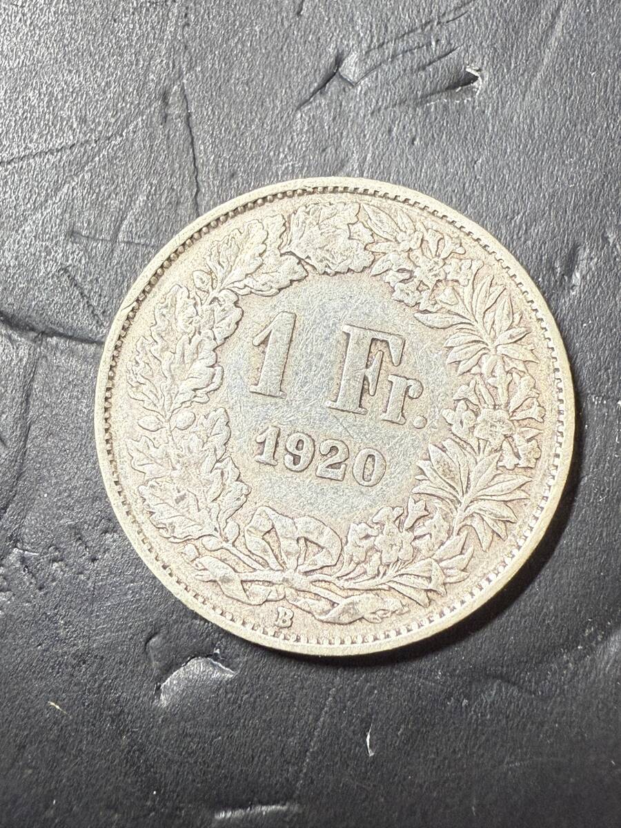 ★コレクター必見 希少 当時物 1920年 スイス 1Fr. 1フラン 銀貨 重さ約5g アンティーク コイン ヨーロッパ 外貨 コレクション Se245拍卖