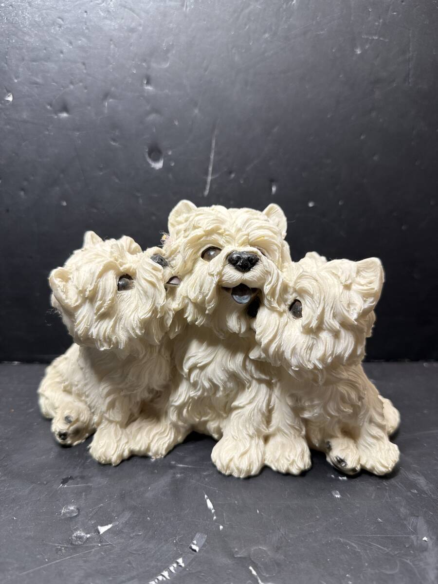 ★コレクター必見 樹脂製 犬オブジェ 3匹の犬 インテリア 置物 飾り ドッグ かわいい コレクション Se256拍卖