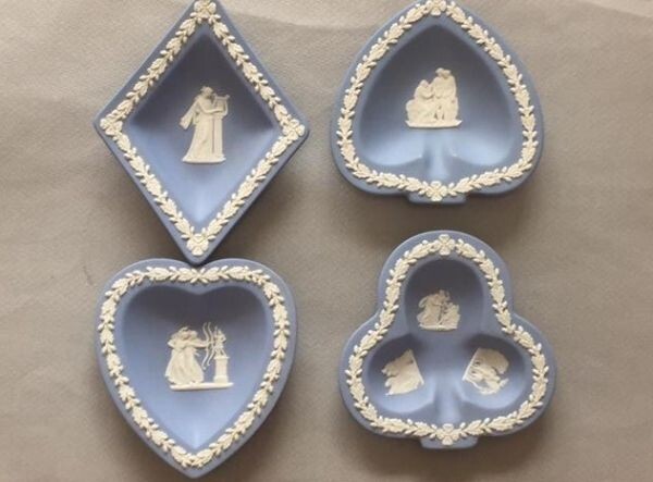 ◎ウェッジウッド ジャスパー トランプ柄形 小型プレート4種セット◎sh拍卖