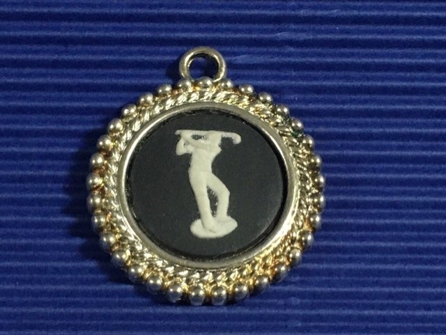 ◎ウェッジウッド ブラックジャスパー ペンダント 「ゴルフ」◎cu拍卖