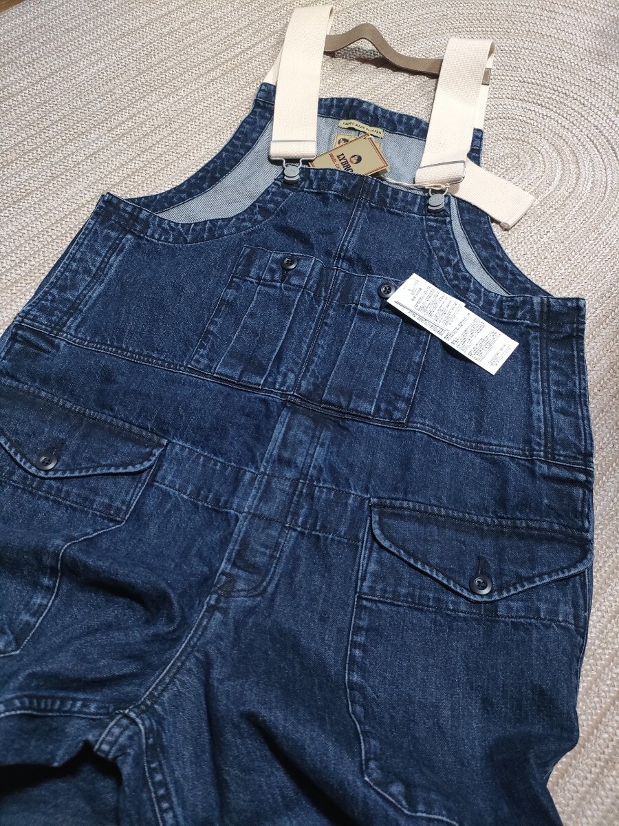 新品 定価60500 ナイジェルケーボン ウォッシュ デニム オーバーオール 50 NIGEL CABOURN LYBRO インディゴ オールインワン レザー拍卖