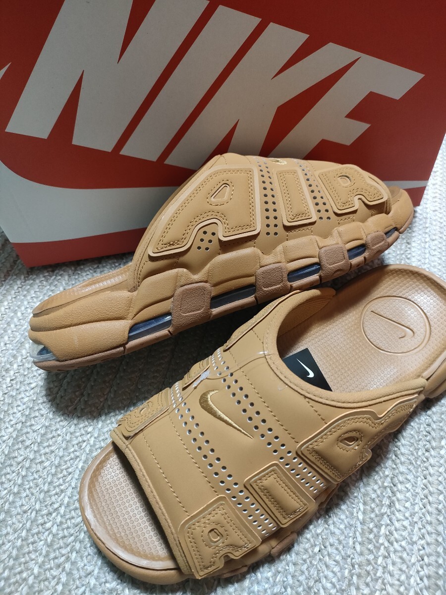 新品 未使用 NIKE ナイキ エア モアアップテンポ スライド サンダル 28cm US10 AIR MORE UPTEMPO SLIDE モアテン ウィート ブラウン拍卖