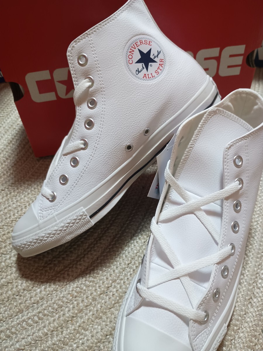 新品 CONVERSE ALL STAR SL HI シンセティック レザー 27cm コンバース オールスター スニーカー ホワイト 白拍卖