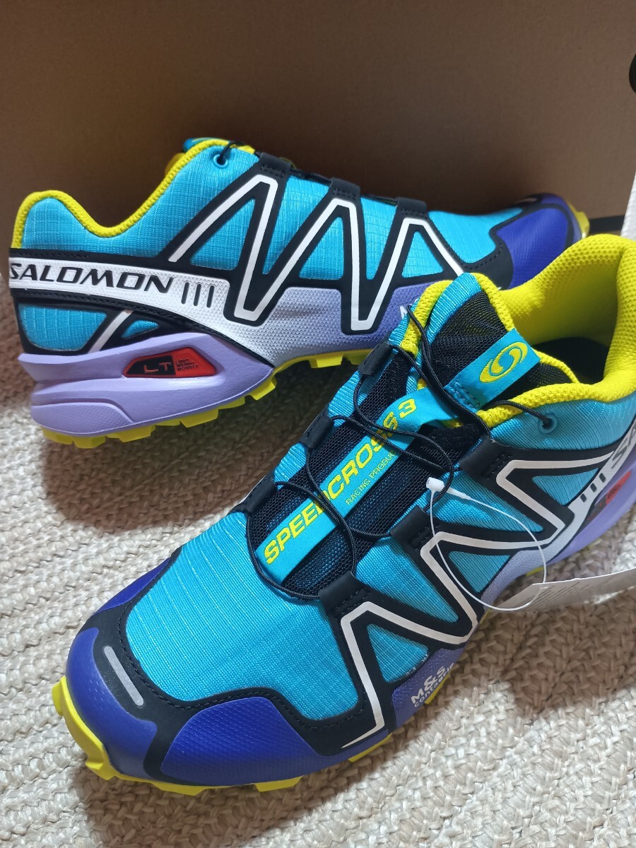 新品 定価19800 SALOMON スニーカー スピードクロス SPEEDCROSS 3 26.5cm サロモン マルチカラー ブルー メンズ拍卖
