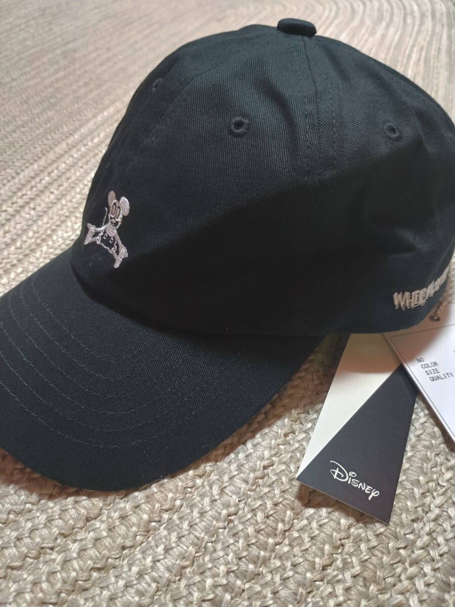 新品 定価13200 ホワイトマウンテニアリング ディズニー 最初期 ミッキー キャップ 帽子 コットン ブラック 黒 WHITEMOUNTAINEERING拍卖
