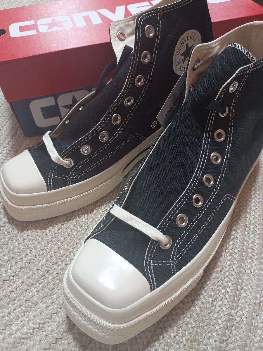 新品 CONVERSE ALL STAR スクエアトゥ HI 28cm コンバース オールスター スニーカー ALLSTAR ハイカット ブラック 黒拍卖
