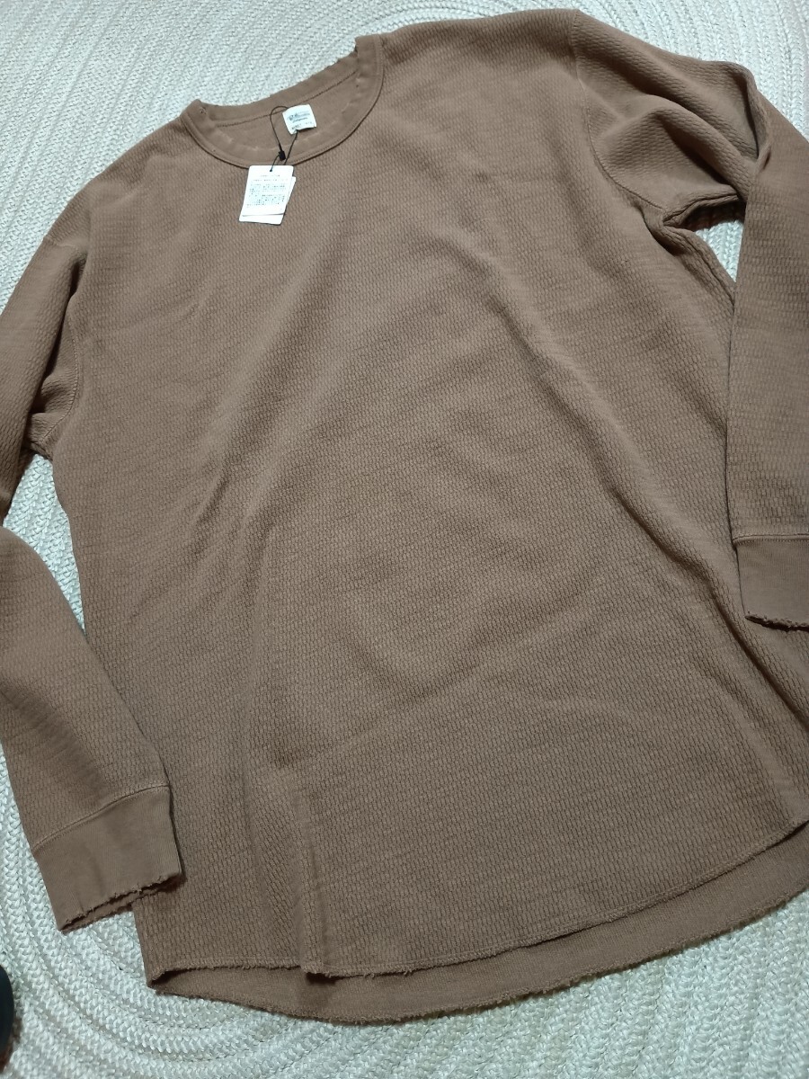 新品 日本製 Ron herman ロンハーマン ヘビーウェイト 長袖 サーマル カットソー XL ブラウン 国内正規品 無地 シャツ拍卖