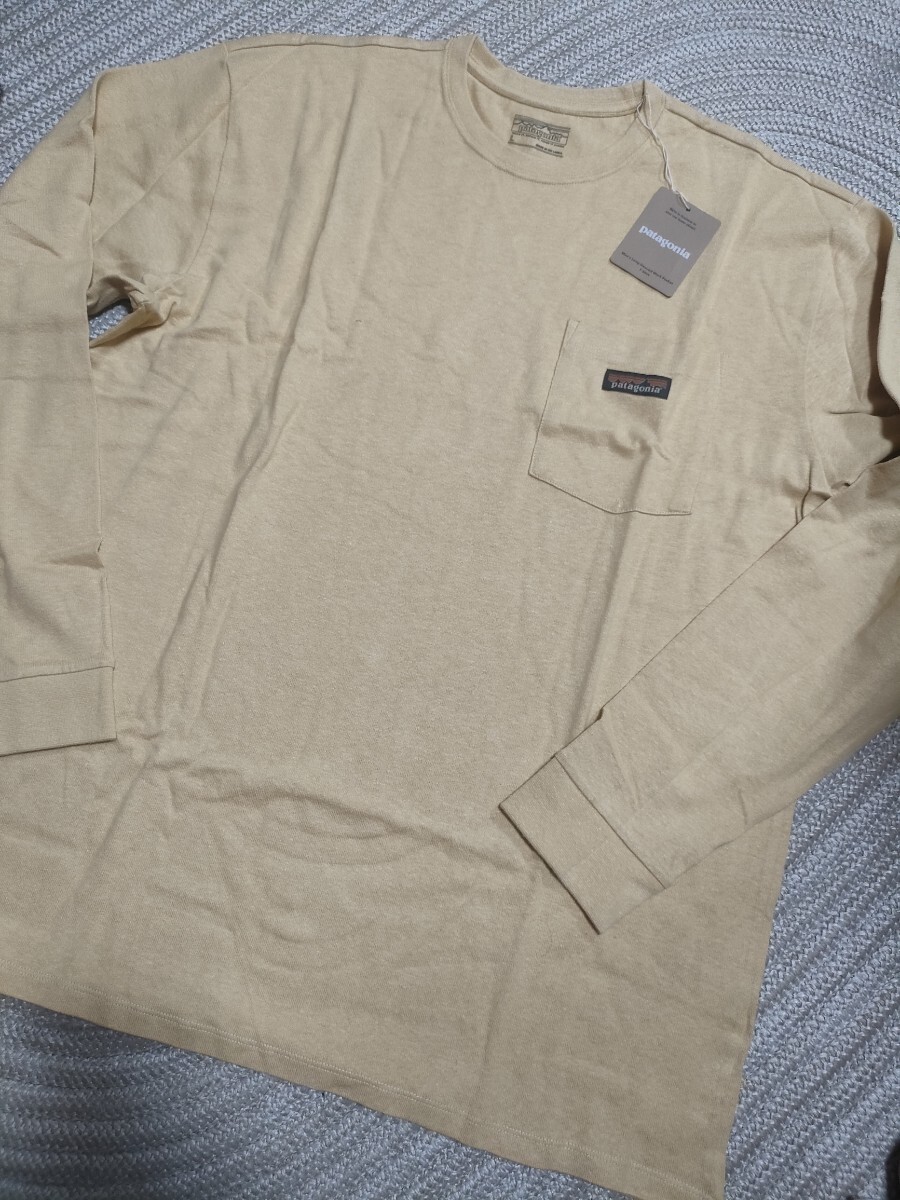 新品 patagonia パタゴニア ヘンプ混 長袖 Tシャツ L イエロー メンズ ロンT 国内正規品拍卖